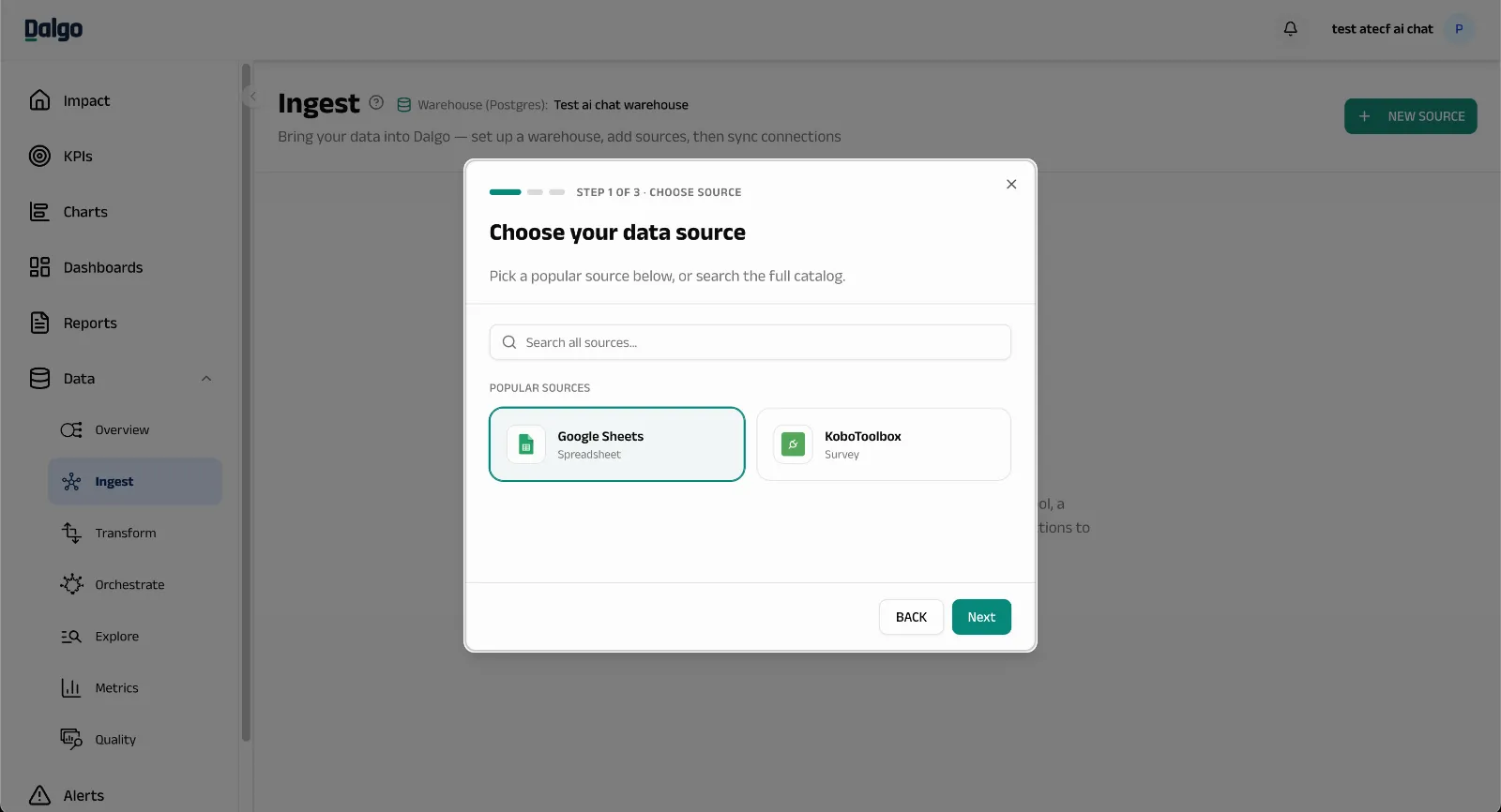 Choose your data source