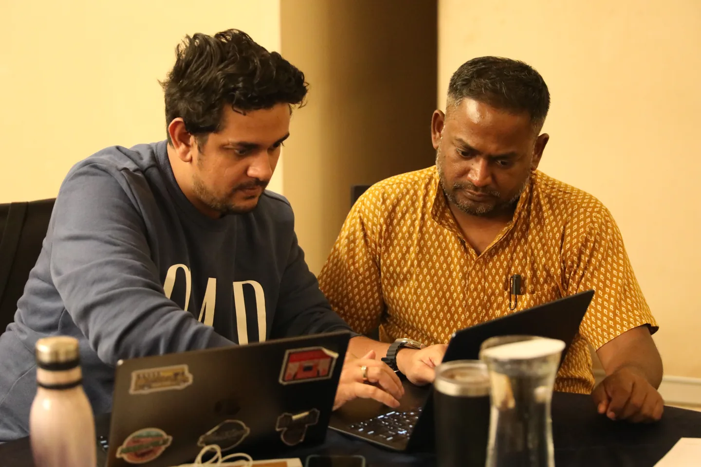 Two nonprofit colleagues working through their data setup together